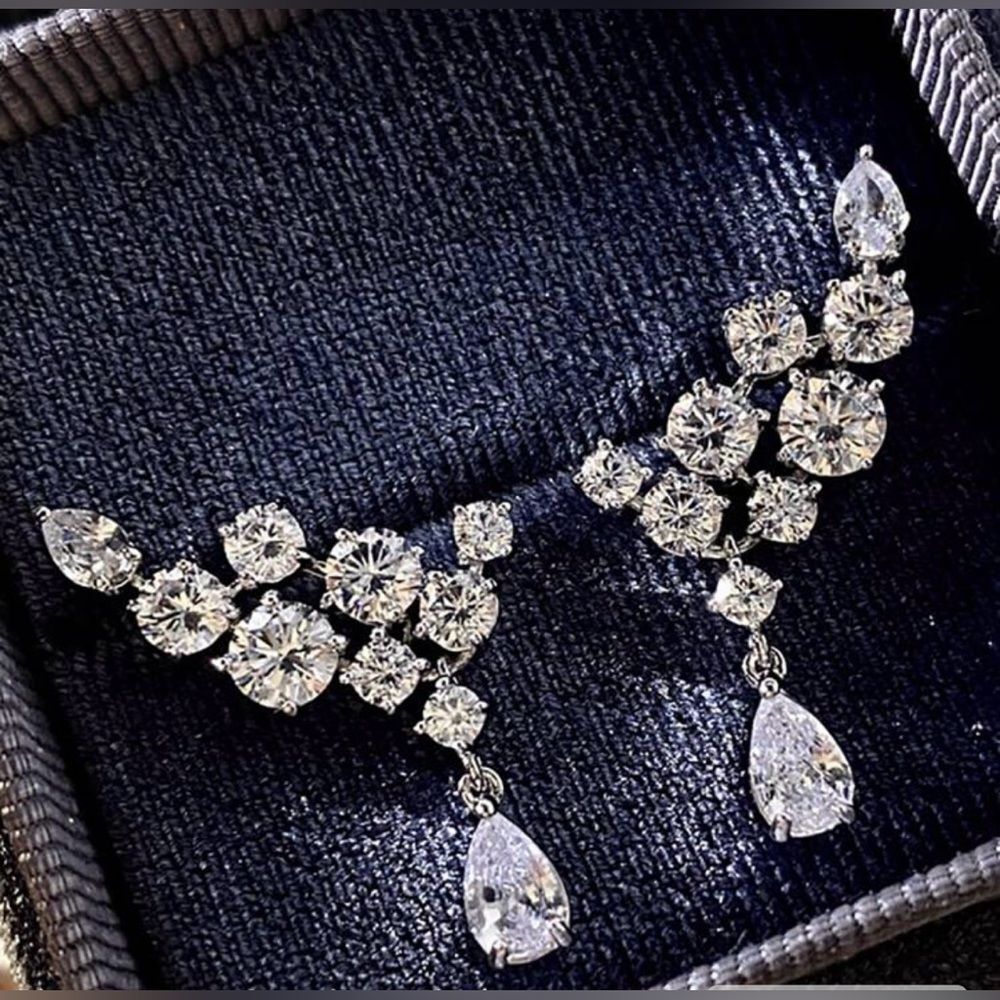 ANGEL WING CZ rhinestone earrings